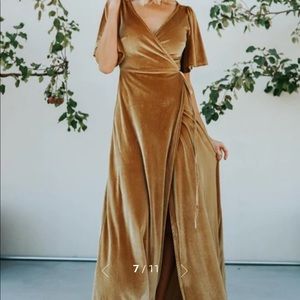 Velvet gold maxi meghan dress